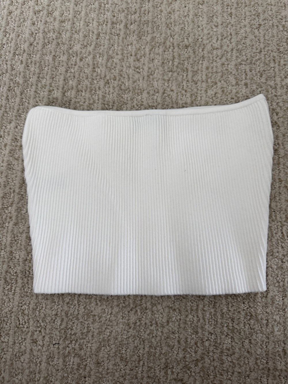 Babaton White Ribbed Mini Skirt